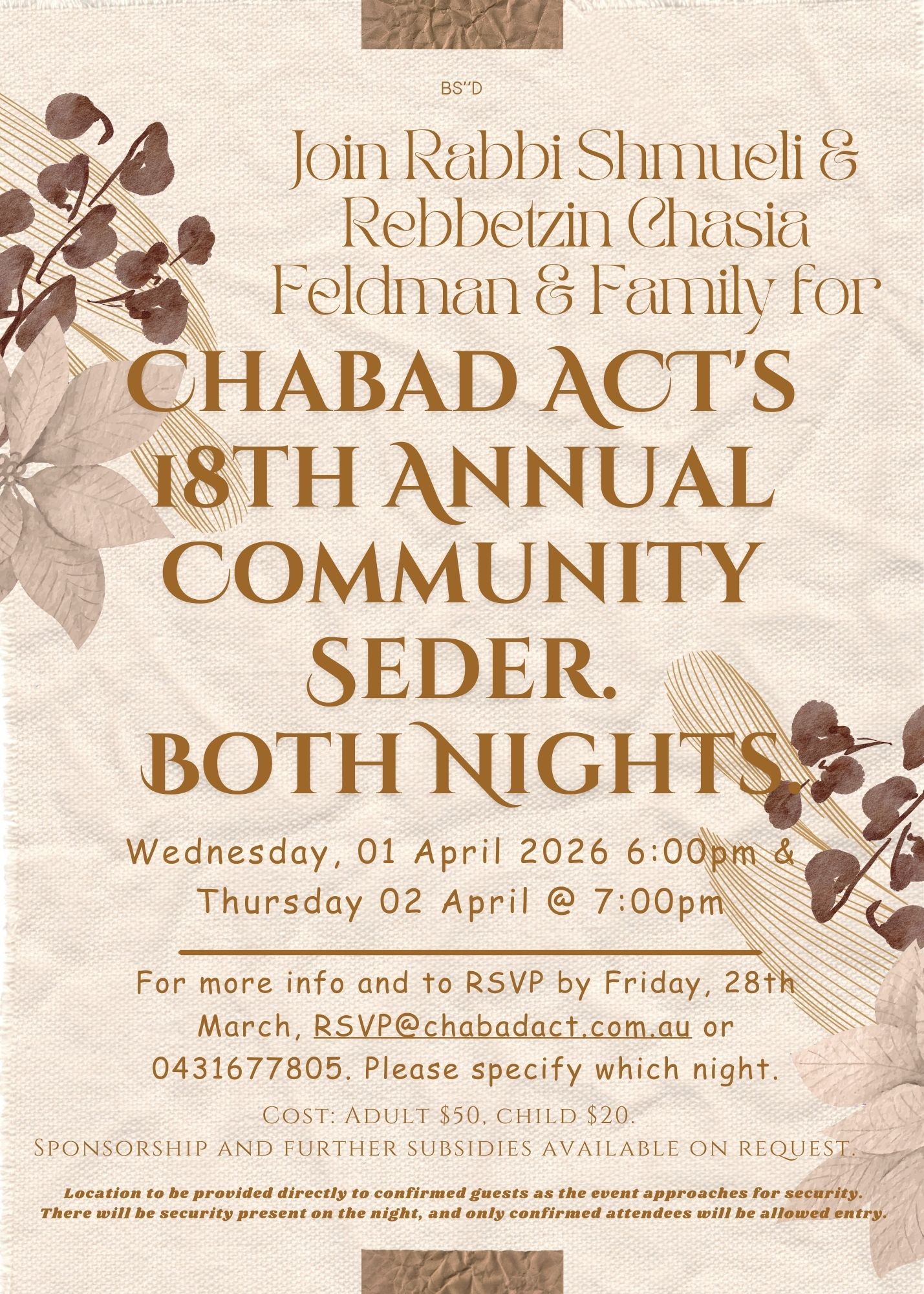 Canberra Seder